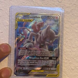 Mewtwo & Mew Tag Team GX SM191 Alternate Full Art Promo Pokemon Card.